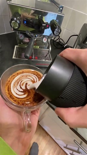 Rosetta Latte Art with Pistachio Milk in a White Mocha Latte