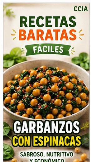 Garbanzos con Espinacas | Receta Barata y Fácil con Mucho Sabor