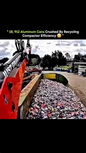 EDU | SCIENCE | EVERYTHING on Instagram: "♻️ 18,912 Aluminum Cans Crushed Efficiently by a Recycling Compacter ✨ Recycling is more than just tossing cans in a bin—it’s precision, efficiency, and sustainability in action. Watch as 18,912 aluminum cans are crushed seamlessly by an industrial recycling compacter, turning mountains of waste into manageable, reusable material. 🔍 How it works: 🏗️ Sorting & feeding: Aluminum cans are collected, cleaned, and fed into the compacter. ⚡ High-pressure cru