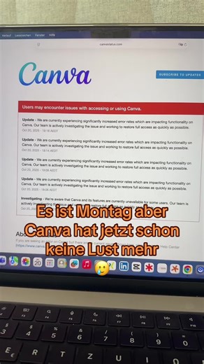 Canva Probleme am Montag: Unterstützung nötig!