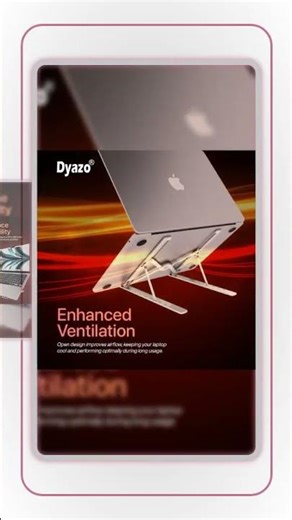 Dyazo Silver 6 Angles Ergonomic Adjustable Aluminum Laptop Stand