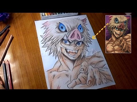 Inosuke Hashibira Drawing 🔥 | Step-by-Step Anime Sketch (Demon Slayer)
