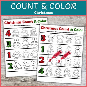 Christmas Count And Color Activity