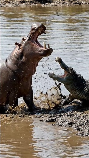 Hippo VS Crocodile: The Deadliest Battle! 😱🐊🦛