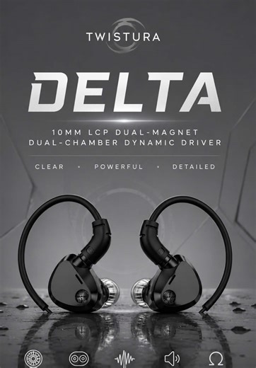 🎧 TWISTURA DELTA — Precision Tuned Dynamic Sound 🔹 10mm LCP Dual-Magnet Dynamic Driver 🔹 Dual-Chamber Acoustic Design 🔹 Electroplated Zinc Alloy Shell 🔹 High Sensitivity 120dB 🔹 Wide Frequency Response 8Hz–21kHz 🔹 Low Distortion Audio Performance 🔹 0.78mm 2-Pin Detachable Cable 🔹 3.5mm / Type-C Support 🔹 Lightweight & Comfortable Fit 🔹 Detailed Sound With Strong Bass Response Built for listeners who want clean vocals, powerful bass and detailed sound in a compact premium design. Thank
