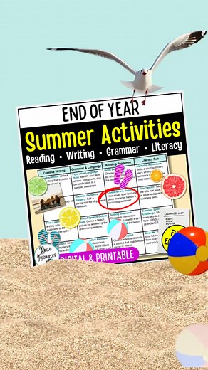 Summer activities for the English classroom will help you limp to that finish line in style! 👸☀️ 🌻Well worth a look - no prep but guilt-free robustivity! (I'm an English teacher. I'm allowed to make words up, aren't I?) 🫶 Also, you know how we roll - it's all EDITABLE! . . #classroom #endofyear #teacher #summerfun #teachertok