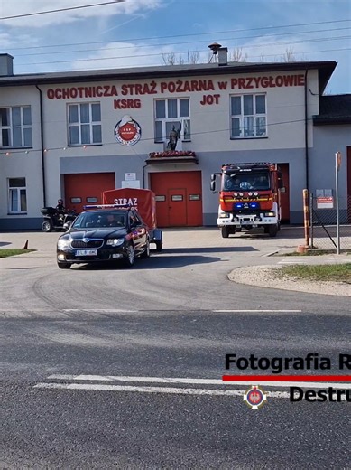 [Rzadkość] [Świetlne] Wyjazd nie alarmowy Skody SuperB SLOp 349[E]76 Przyczepka 349[E]P05, Renault D16 GBA 349[E]77, Mana TGM GCBA 349[E]75 i quada z OSP Przygłów #wyjazd #niealarmowo #skoda #renault #man