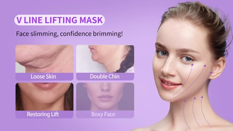 Facial Lifting Belt - V Line Lifting Mask Chin Strap,Face Lift Tape with Adjustable Straps, V-Shaped Double Chin Reducer, 3D Contoured Design for Facial Shaping,Jawline Shaper and Sleeping