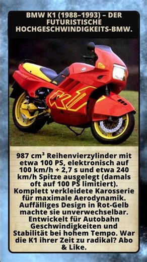 BMW K1 (1988–1993) – der futuristische Hochgeschwindigkeits-BMW.