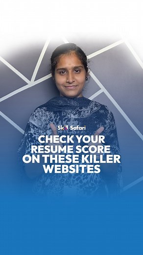 Skill Safari on Instagram: "Resume makes the first impression of a candidate 😉 Check your Resume Score on these killer Website 💻 Do follow @skillsafari.in . . . . . . . . . . . . . . . . . . . . #skillsafari #fullsatckdevelopment #fullstackdeveloper #linkedin #linkedintips #linkedinmarketing #resume #resumemakeover #resumemaker #resumescore #resumescorecheck #resumetips #coimbatore #reels #education #educationalreels #reelstagram #tamilreels #india"