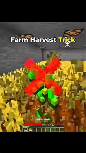 farm harvest trick 🔥#minecraft #gaming #youtubeshorts #shorts