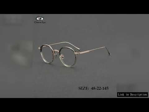 Pure Titanium Round Women Eyeglass Frames Handmade Optical Retro Myopia Prescription Men Anti Blue L