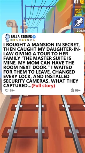 5.8K views · 77 reactions | I BOUGHT A MANSION IN SECRET, THEN CAUGHT MY DAUGHTER-IN-LAW GIVING A TOUR TO HER FAMILY 'THE MASTER SUITE IS MINE, MY MOM CAN HAVE THE ROOM NEXT DOOR." I WAITED FOR THEM TO LEAVE, CHANGED EVERY LOCK, AND INSTALLED SECURITY CAMERAS. WHAT THEY CAPTURED... (FULL STORY) | Bella Scotty's | Facebook