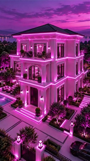 One villa. Unlimited colors. 🌈 Purple tonight. Blue tomorrow. Red for the party. With color-changing LED strip lights, the entire villa can switch its look whenever you want. Which color would you choose for this villa? 👇 #ledlighting #ledstrip #rgbled #colorchanginglights #villalighting