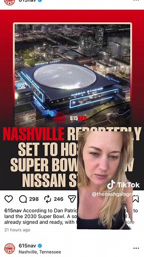 Nashville officially snags 2030 slot for the Super Bowl #SuperBowl #nashvilletn #nashvillenews #downtownnashville #nashvillethingstodo