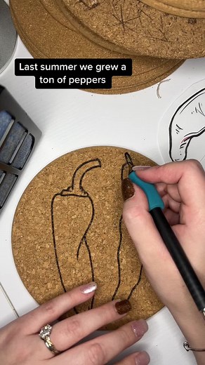 Cork Pyrography: From Garden Peppers to Art