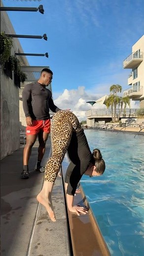 Pool handstand practice