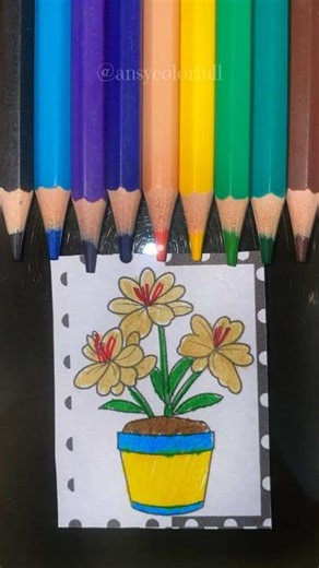 Let's draw flowers with me 💛 (Part 12) #menggambar #drawing #flowers #flowerart #mewarnai