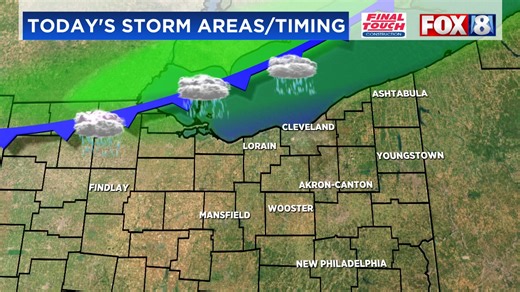 The cold front sweeps through later tonight, here's a look at expected coverage. Plan on higher concentration, east of I-71. Some storms could be strong with gusty winds and heavy downpours! | FOX 8 Cleveland Weather