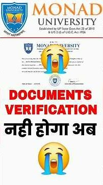 Monad university Documents Verification kaise Karen 2025-26 || Monad university Degree Verification