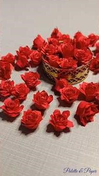 DIY Red Paper Roses #shorts #diy #rose #diwalidecoration
