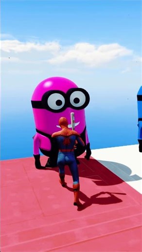 GTA 5 Hilarious Ragdolls 😂 RED SPIDERMAN vs MINIONS (Physics Gone Wrong)