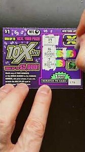 NY SCRATCHER. 10Xtra. WIN UP TO $5,000. New York lottery. #lottery