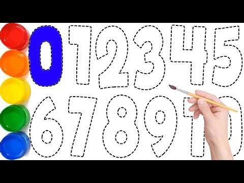 1234567890, Satisfying Watercolor Numbers 1-10 Draw & Paint | KS ART