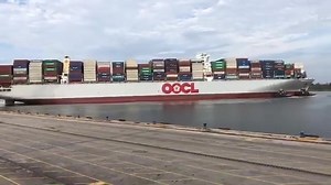 OOCL Brussels docking at #SCPorts Wando Welch Terminal this morning. #theworldconnectshere #chs52 #timelapse | South Carolina Ports Authority