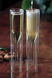 Inside Out Champagne Glasses: Add bubbly to reveal a champagne flute silhouette.