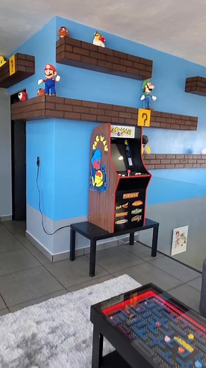 Super Mario Bros Block Wall Art Shelves Scene