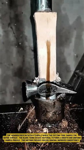 Wood Handle Shaping Process using Rotary Cutter Tool - Good Tools and Machinery in Daily Work