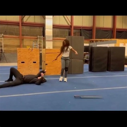 leah doing stunt training! #percyjackson #booktok #pjo #leahjeffries | cr: @leahsavajeffriesupdates
