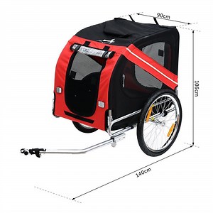 [Hot Item] New Folding Pet Bicycle Trailer Dog Cat Bike Carrier with Drawbar Hitch Stroller