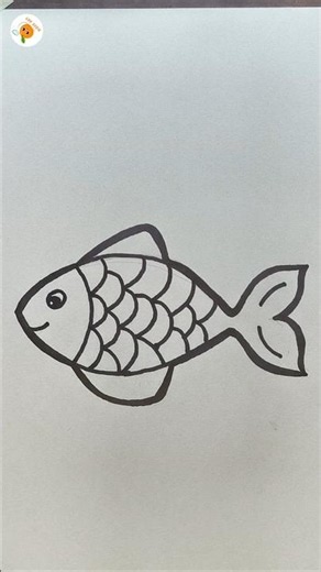 Very Easy Fish Drawing for Beginners | How to Draw a Fish 🐟