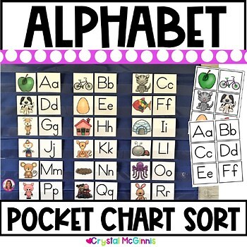DOLLAR DEAL - Alphabet Pocket Chart Center ABC Activity - Alphabet Worksheets