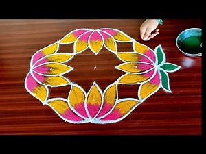 New year 2022 lotus kolam|Margazhi madham kolam| 7*3*3 dots pongal kolam|Amazing rangoli