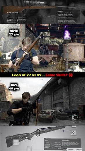 Leon Sniper Reload at 27 vs 49 Years Old 😳🔥