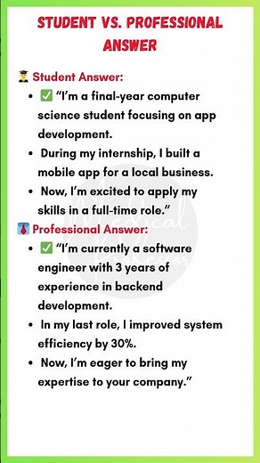 Tell Me About Yourself: Student vs. Professional Answer | Interview Tips