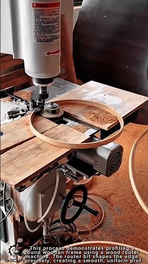 Round Wood Frame Work Tool Using Wood Router Machine #worktool