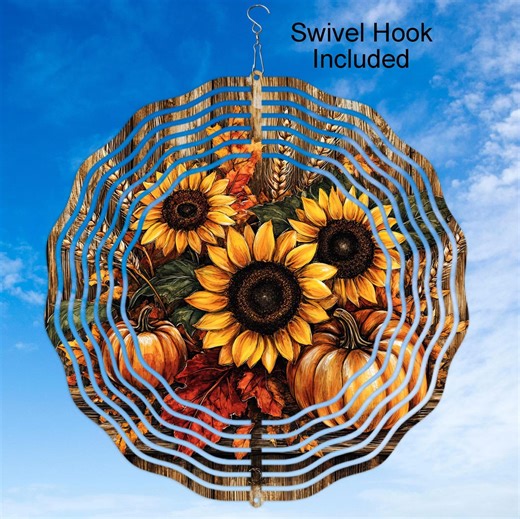Sunflower Wind Spinner: Vivid Aluminum Yard & Porch Decor - Etsy
