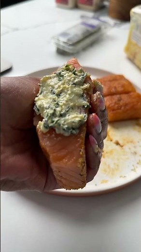 Stuffed Salmon with spinach and cream cheese