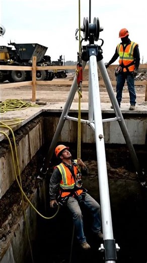 Worker Falls Into Basement Pit — Emergency Team Performs Vertical Rescue