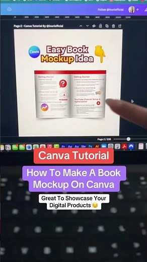 Canva Tutorial - How To Make An Open Book or Magazine Mockup To Add Your Digital Products On Canva!