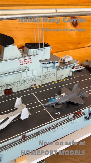 This is a 6 foot model of an Italian navy carrier with a visit from the us navy assault team. This 1/96 RC model is ready for the water and on display at Homeport Models Shipyard. #modelshipkit #modelshipsforsale #ｍodelships #modelshipways #modelshipbuilding #navy #navylife #navyvessel #navyvet #italia #italiannavy #MarineInnovation U.S. Navy | Homeport ModelShips
