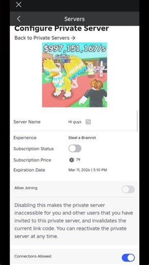 🎮 How to Renew Private Server in Roblox | Play With Friends Again!#roblox #stealabrainrot