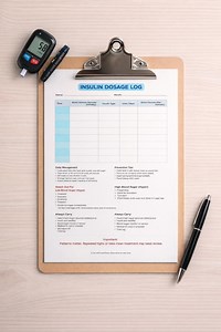 Insulin Dosage Log Printable | Blood Glucose Tracker | Diabetes Insulin Record | Nurse Designed PDF | Digital Download - Etsy