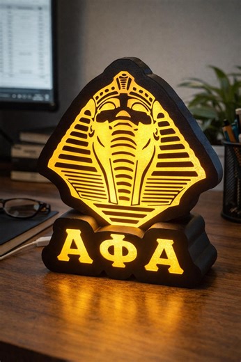 Alpha Phi Alpha Light Box, 3D Printed Black & Gold Fraternity LED Night - Etsy
