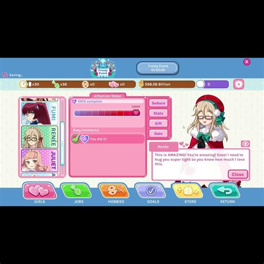 Crush Crush - Making a Quick Money Waste and Randomly Playing with Renée 💕 #gaming #games #gamer