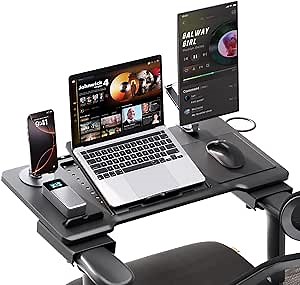 Newtral Home Office Laptop Desk, Adjustable Portable Laptop Table with Wrist Rest, Mouse Pad and Cup Holder, Laptop Tray for Office Chair for Working, Writing and Gaming - Work from Home Essentials
